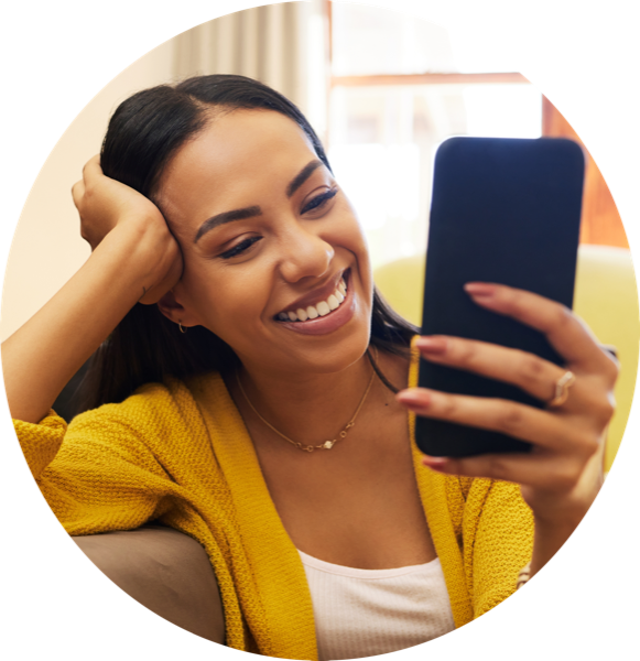 Happy parent using PickupFlow on phone