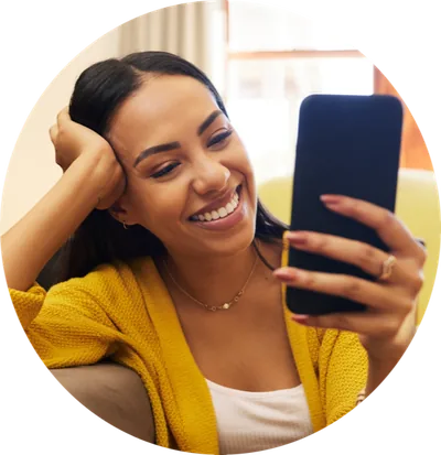 Happy parent using PickupFlow on phone